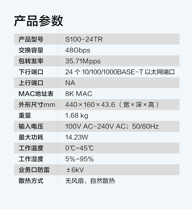 華為S100-24TR 24口千兆交換機