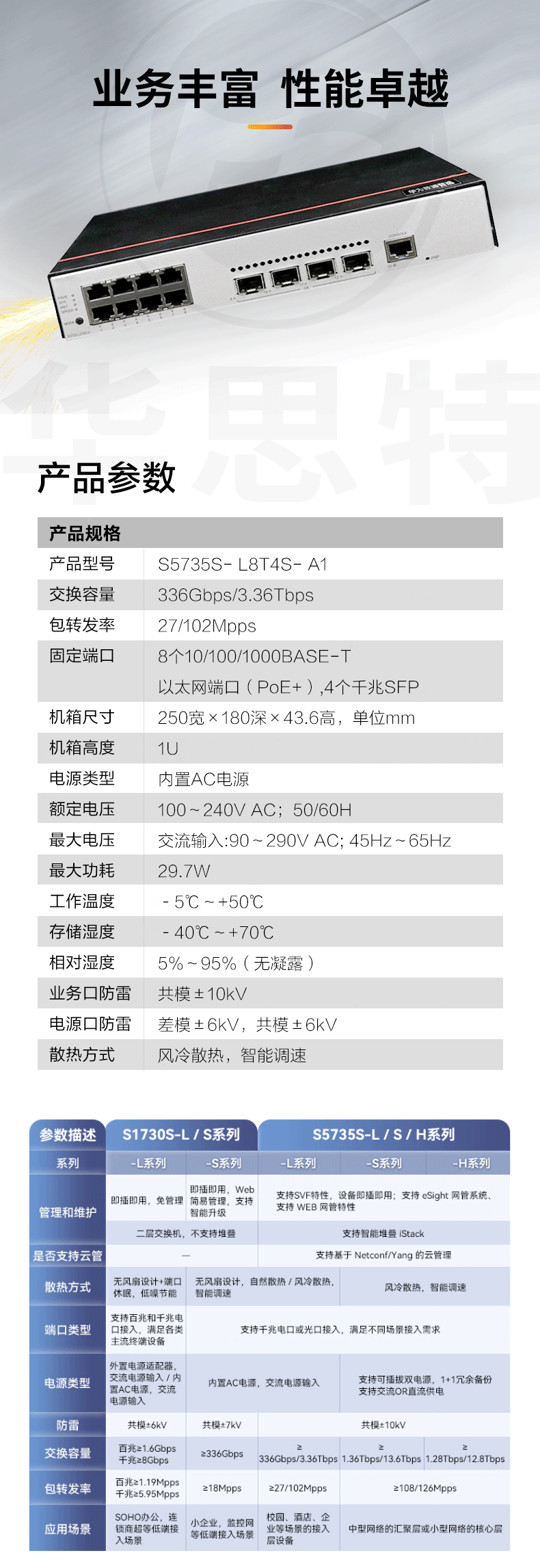 華為數(shù)通智選 S5735S-L8T4S-A1 8口千兆交換機(jī)